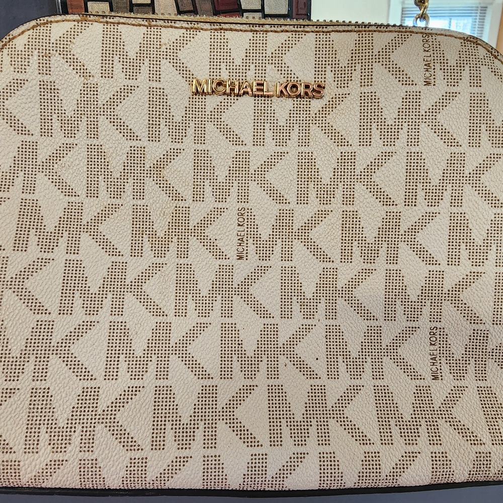 Michael Kors Monogram Beige Crossbody Bag